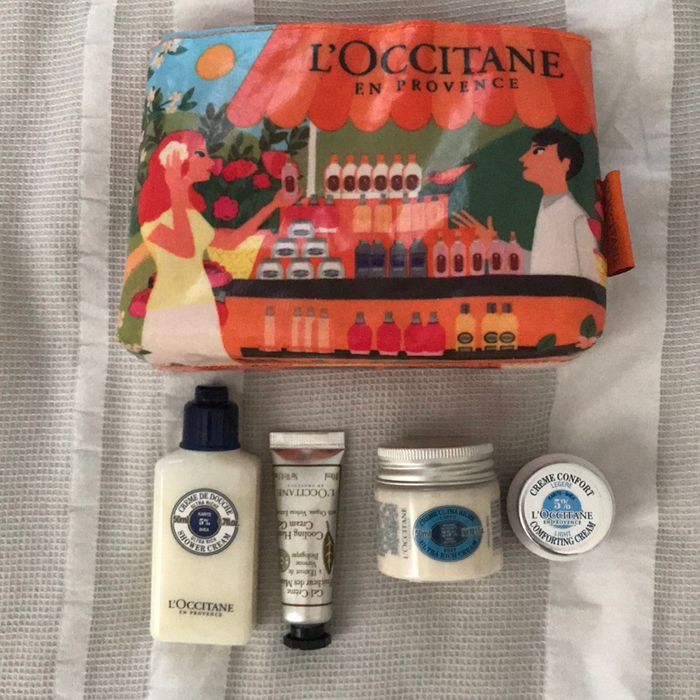 L'occitane travel set with pouch